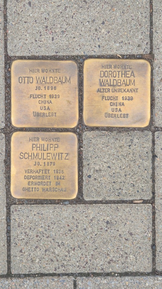 Pavement memorials to Jews deported or killed Schönebeck
