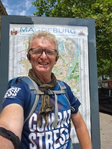 Tom Sawford at journey's end, Magdeburg